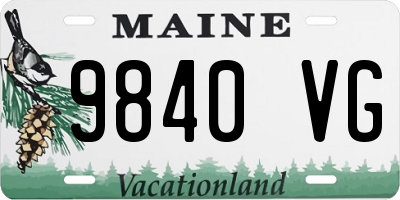 ME license plate 9840VG