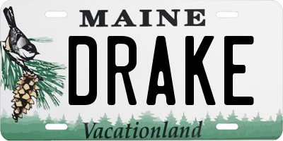 ME license plate DRAKE