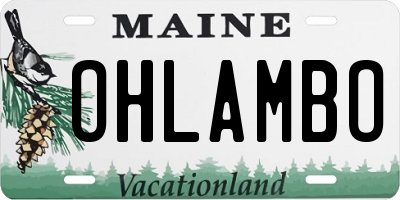 ME license plate OHLAMBO