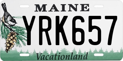 ME license plate YRK657
