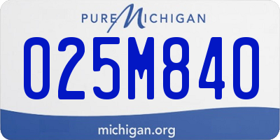 MI license plate 025M840