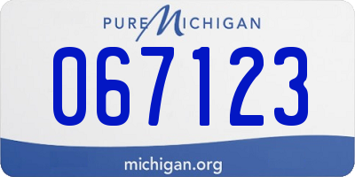 MI license plate 067123