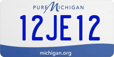 MI license plate 12JE12