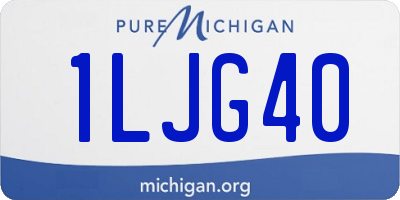 MI license plate 1LJG40