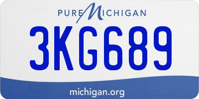 MI license plate 3KG689