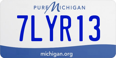 MI license plate 7LYR13