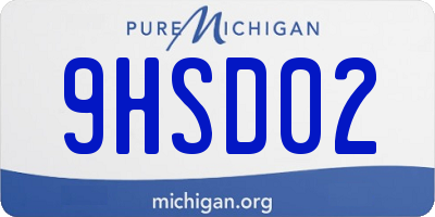 MI license plate 9HSD02