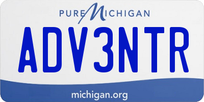 MI license plate ADV3NTR