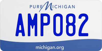 MI license plate AMP082