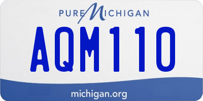 MI license plate AQM110