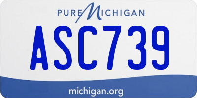 MI license plate ASC739