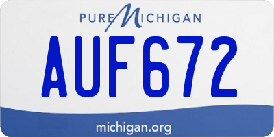 MI license plate AUF672