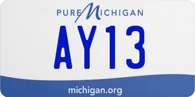 MI license plate AY13