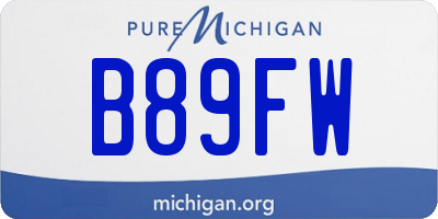 MI license plate B89FW
