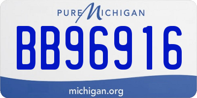 MI license plate BB96916