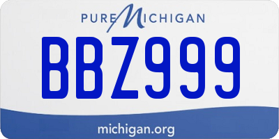 MI license plate BBZ999