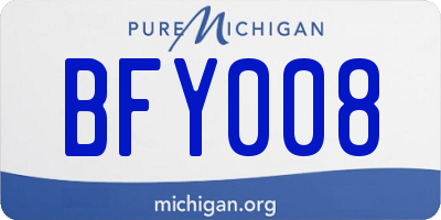 MI license plate BFY008
