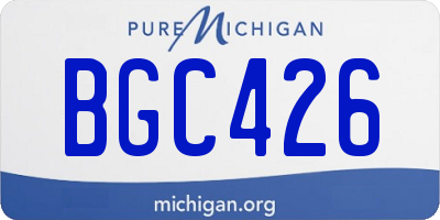 MI license plate BGC426