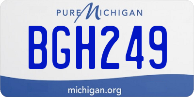 MI license plate BGH249