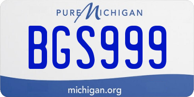 MI license plate BGS999