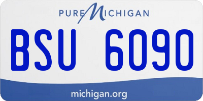 MI license plate BSU6090