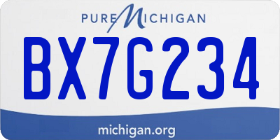 MI license plate BX7G234