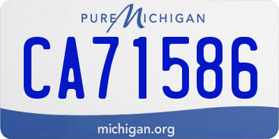 MI license plate CA71586