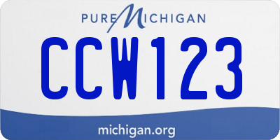 MI license plate CCW123