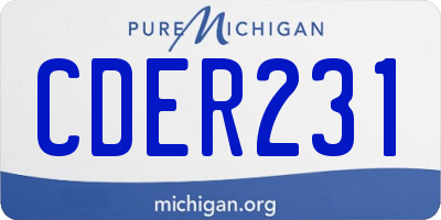 MI license plate CDER231