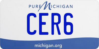 MI license plate CER6