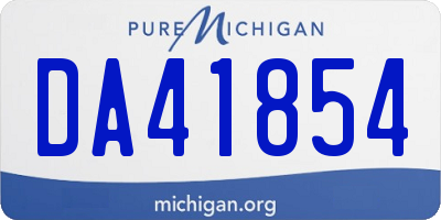 MI license plate DA41854