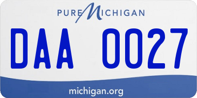 MI license plate DAA0027