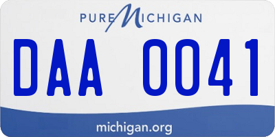 MI license plate DAA0041