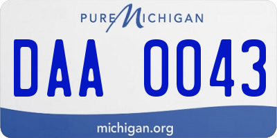 MI license plate DAA0043