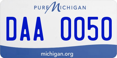 MI license plate DAA0050