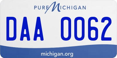 MI license plate DAA0062