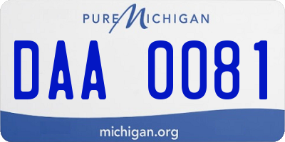 MI license plate DAA0081