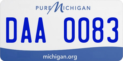 MI license plate DAA0083