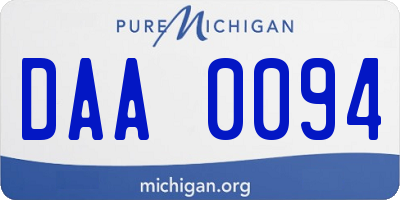 MI license plate DAA0094