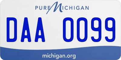 MI license plate DAA0099