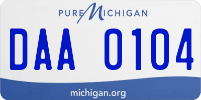 MI license plate DAA0104