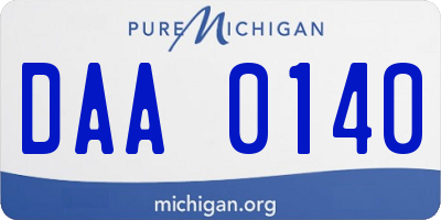 MI license plate DAA0140