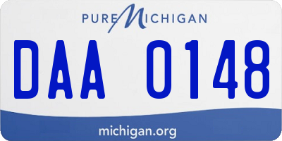 MI license plate DAA0148