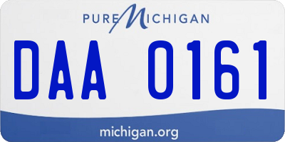 MI license plate DAA0161