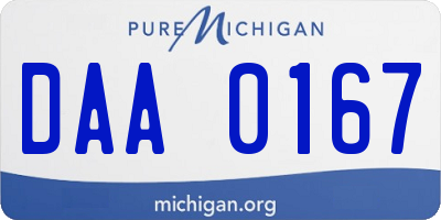 MI license plate DAA0167