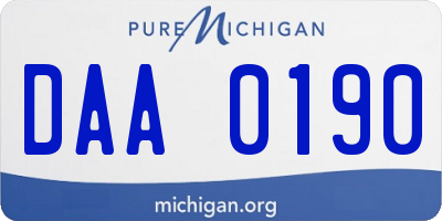 MI license plate DAA0190
