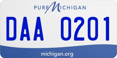 MI license plate DAA0201