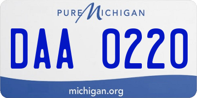 MI license plate DAA0220