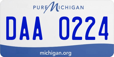 MI license plate DAA0224