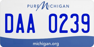 MI license plate DAA0239